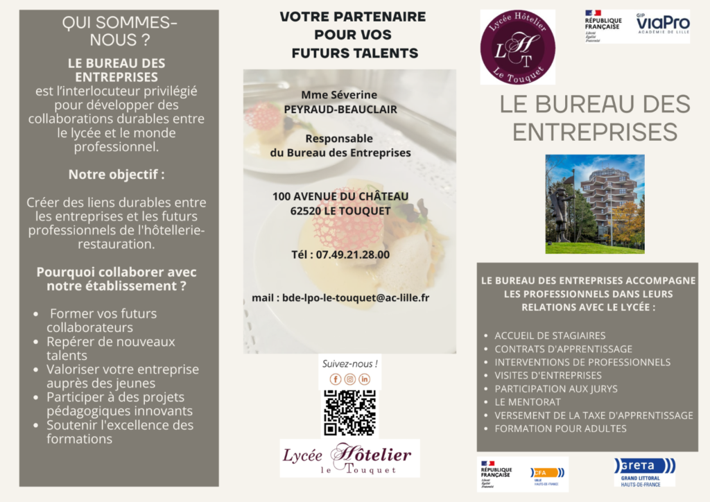 Le Lycée Hôtelier du Touquet.... 1 triptyque BDE p1