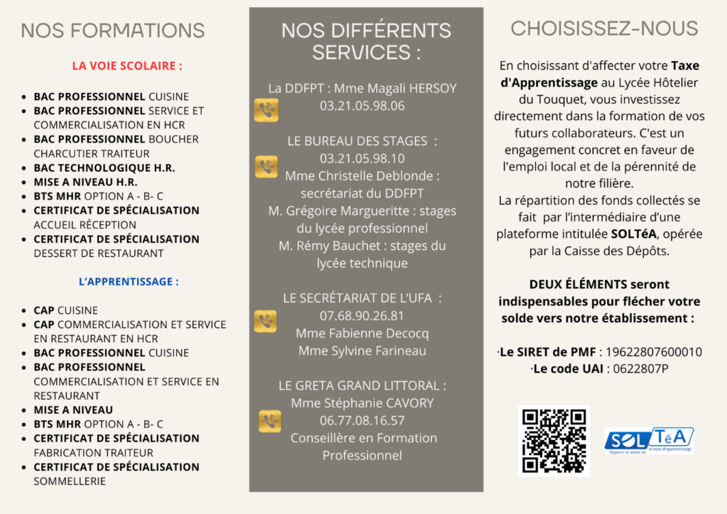 Le Lycée Hôtelier du Touquet.... 2 triptyque BDE p2